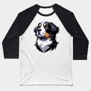 Stunning and Cool Bernese Mountain Dog Monochrome and Gold Portrait for Father's Day Baseball T-Shirt